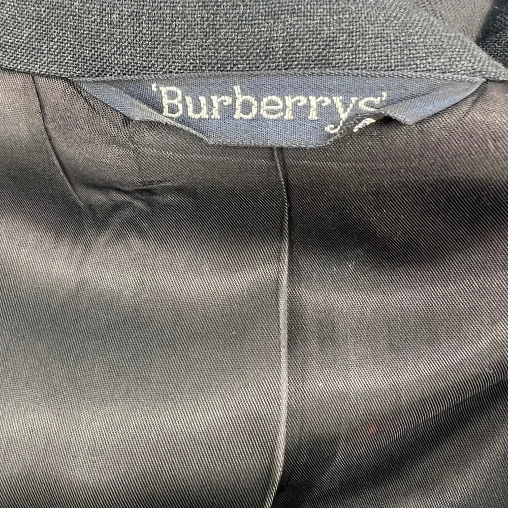 Burberry Black Wool Blazer Jacket‎ Saks 5th Avenue Size 40R Office Sophisticated
